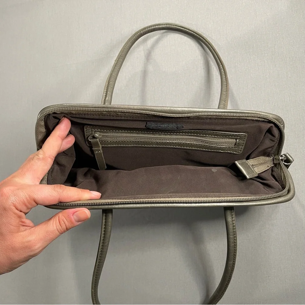 Marks & Spencer Limited Collection 100% Leather Y2K Style Bronze Metallic Bag
